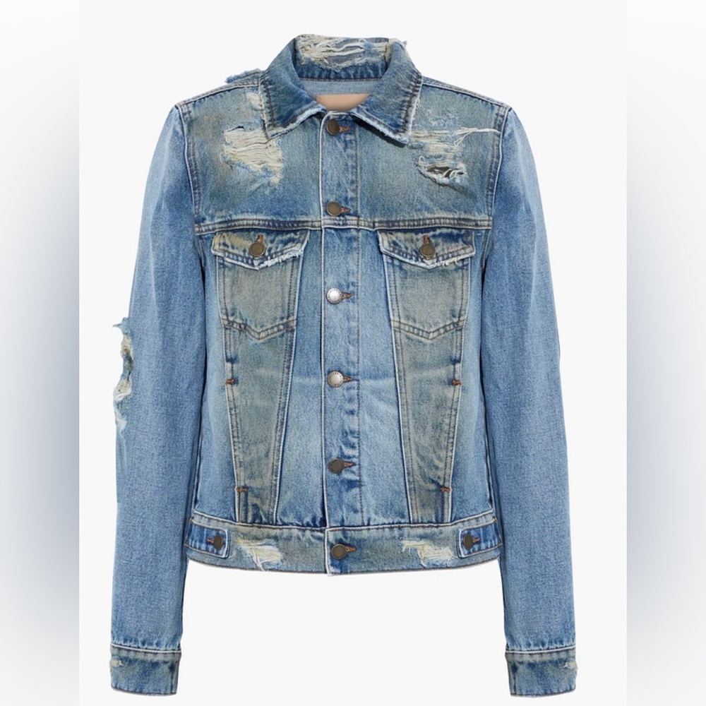 RETROFETE Distressed Denim Jacket Sz XS Extra Small NWT New with Tags